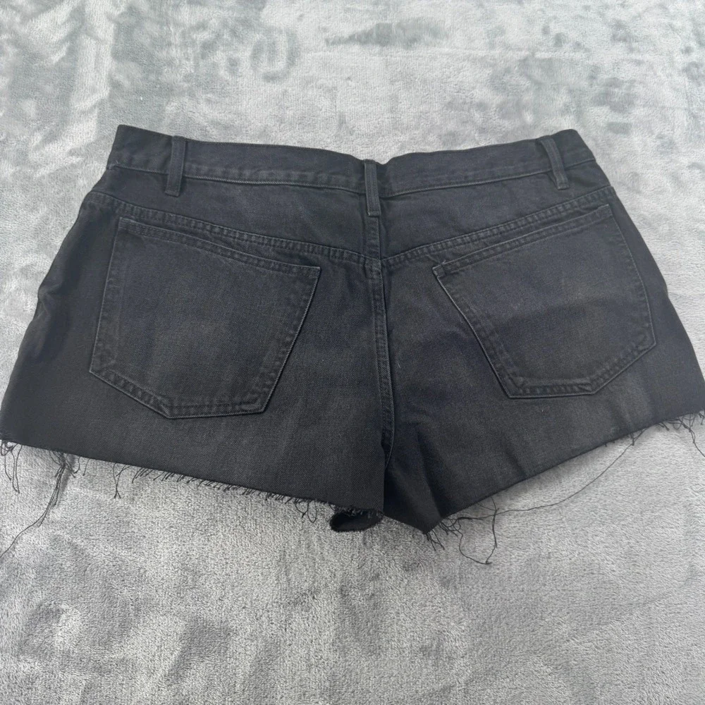 NWT‎ ASOS DESIGN Petite Denim Shorts Washed Black Raw Hem US 12